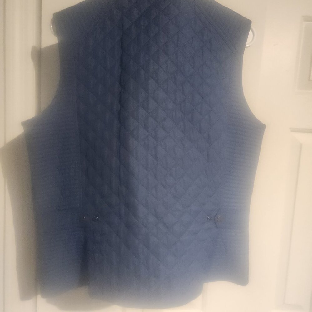 Barbour ladies Dunmoor Gilet vest, zip, button, Blue - Picture 3 of 5